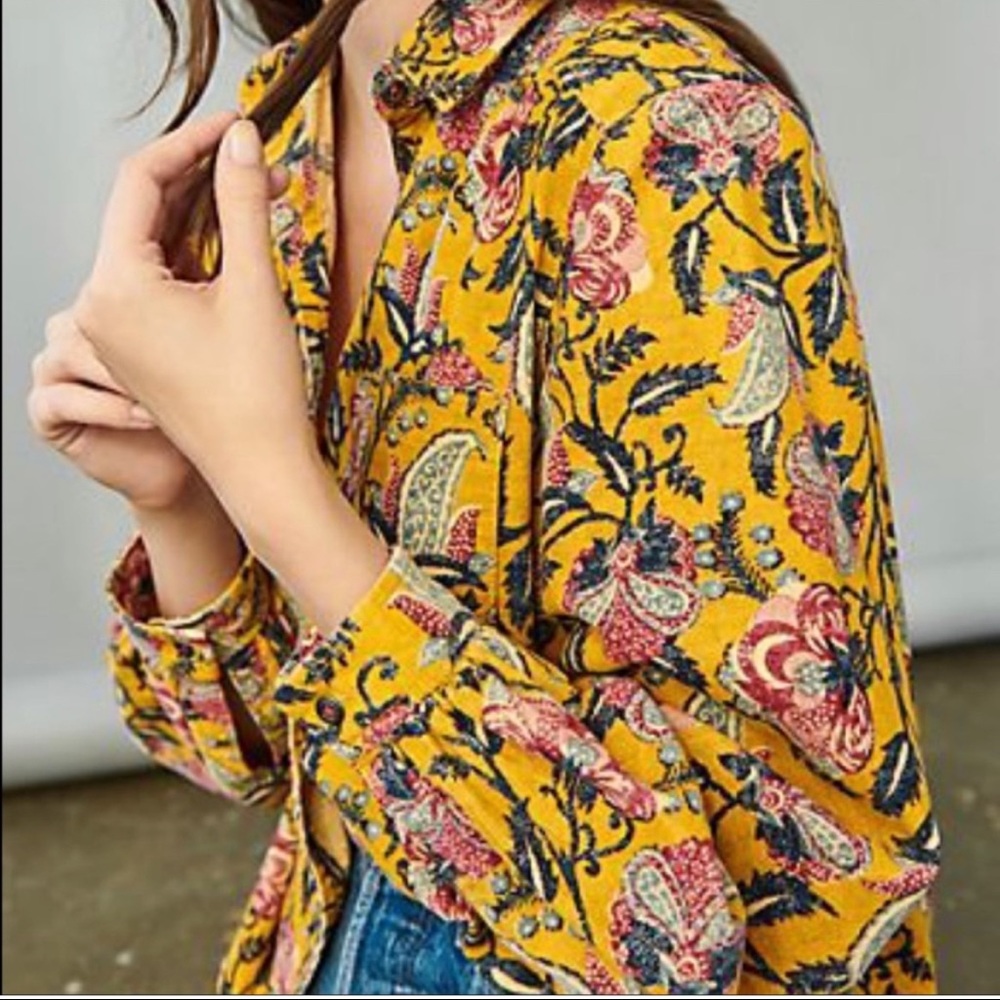 Anthropologie Pilcro Sigourney Corduroy Button-down, size small